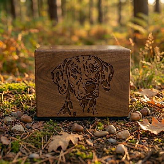 Dalmatian Stencil Engraved Wood Memorial