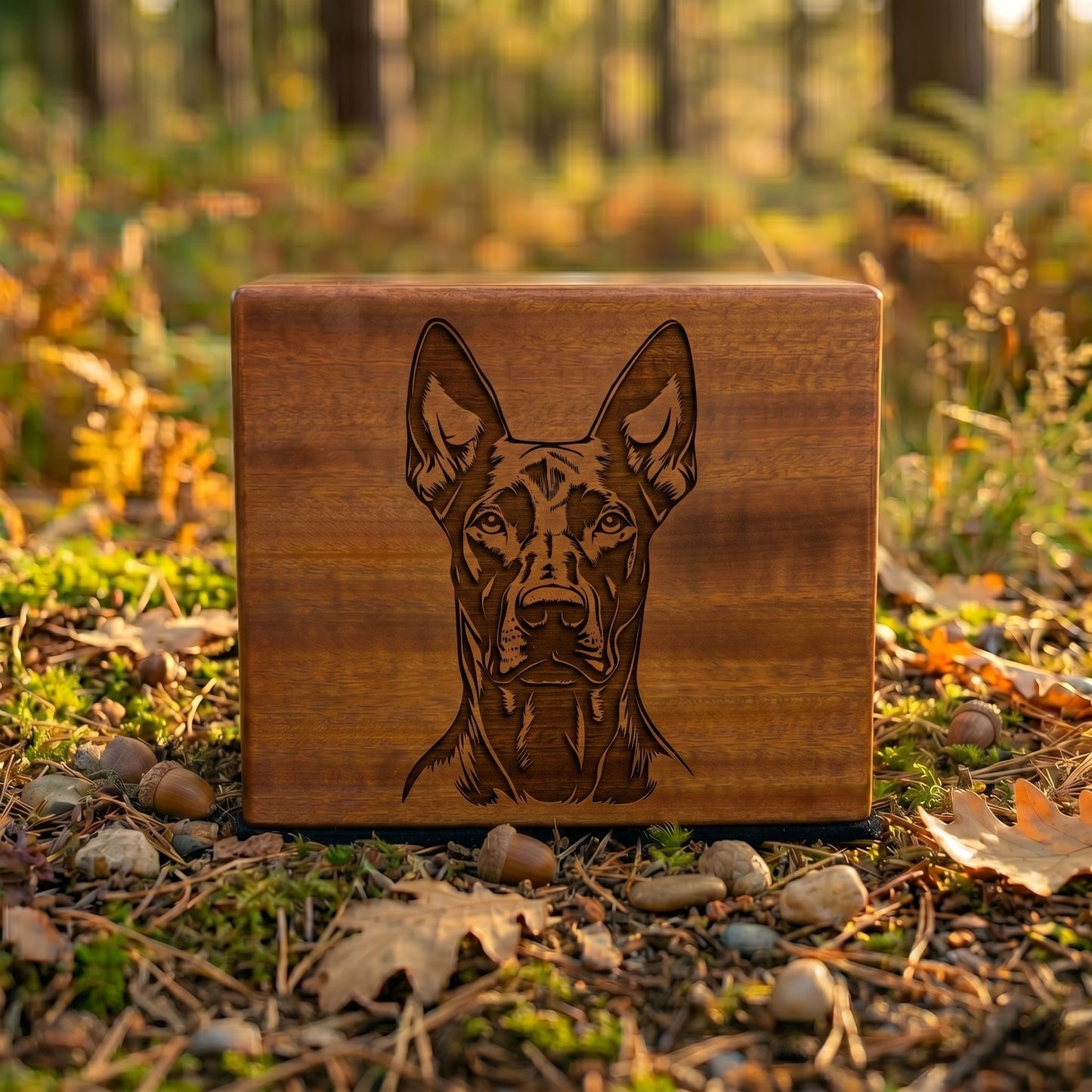 Doberman Pinscher Stencil Engraved Wood Memorial