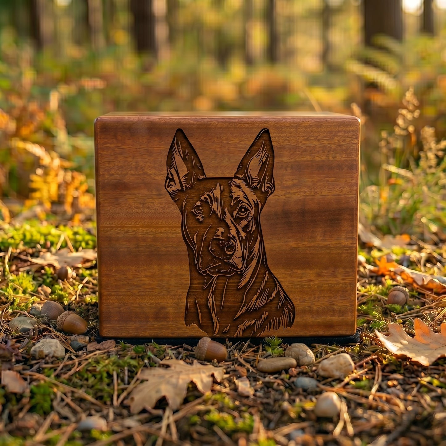 Doberman Pinscher Stencil Engraved Wood Memorial