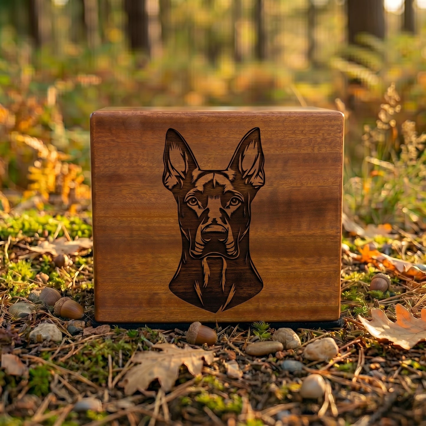 Doberman Pinscher Stencil Engraved Wood Memorial