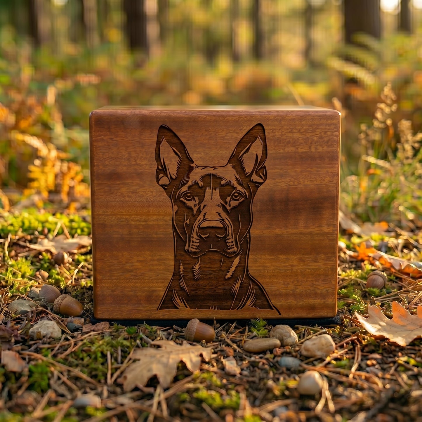 Doberman Pinscher Stencil Engraved Wood Memorial