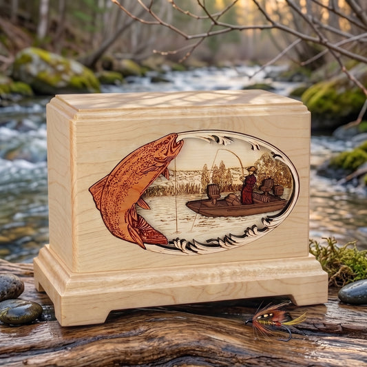 Hampton Trout Boat Fishing Wood Memorial