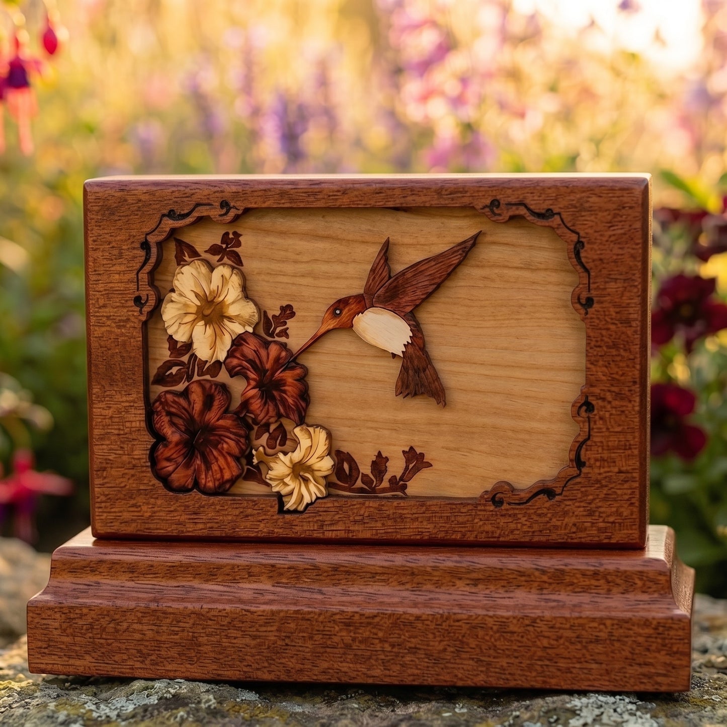 Hummingbird Keepsake Wood Memorial