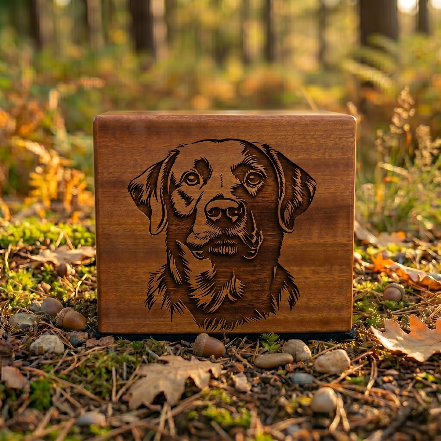 Labrador Retriever Stencil Engraved Wood Memorial