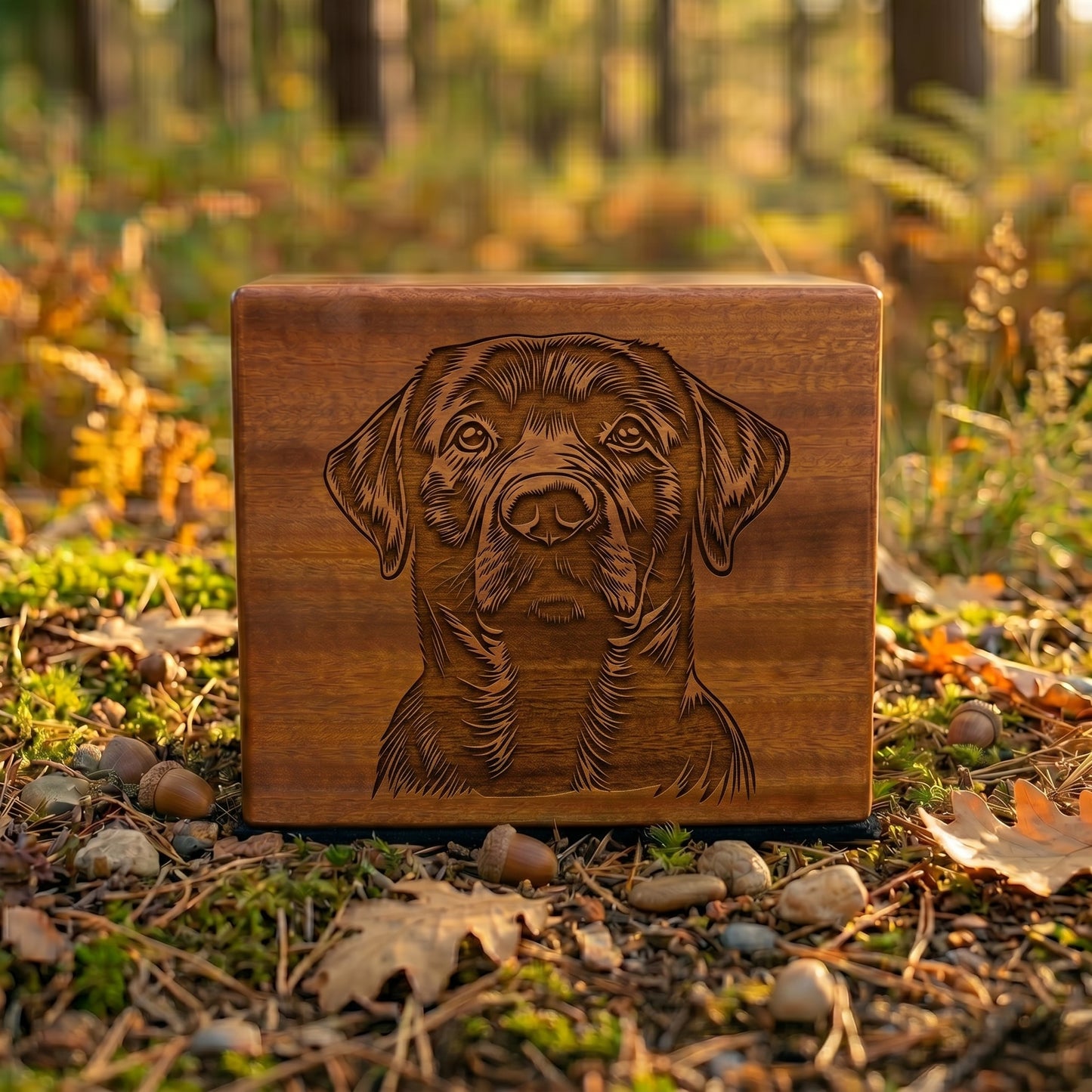 Labrador Retriever Stencil Engraved Wood Memorial