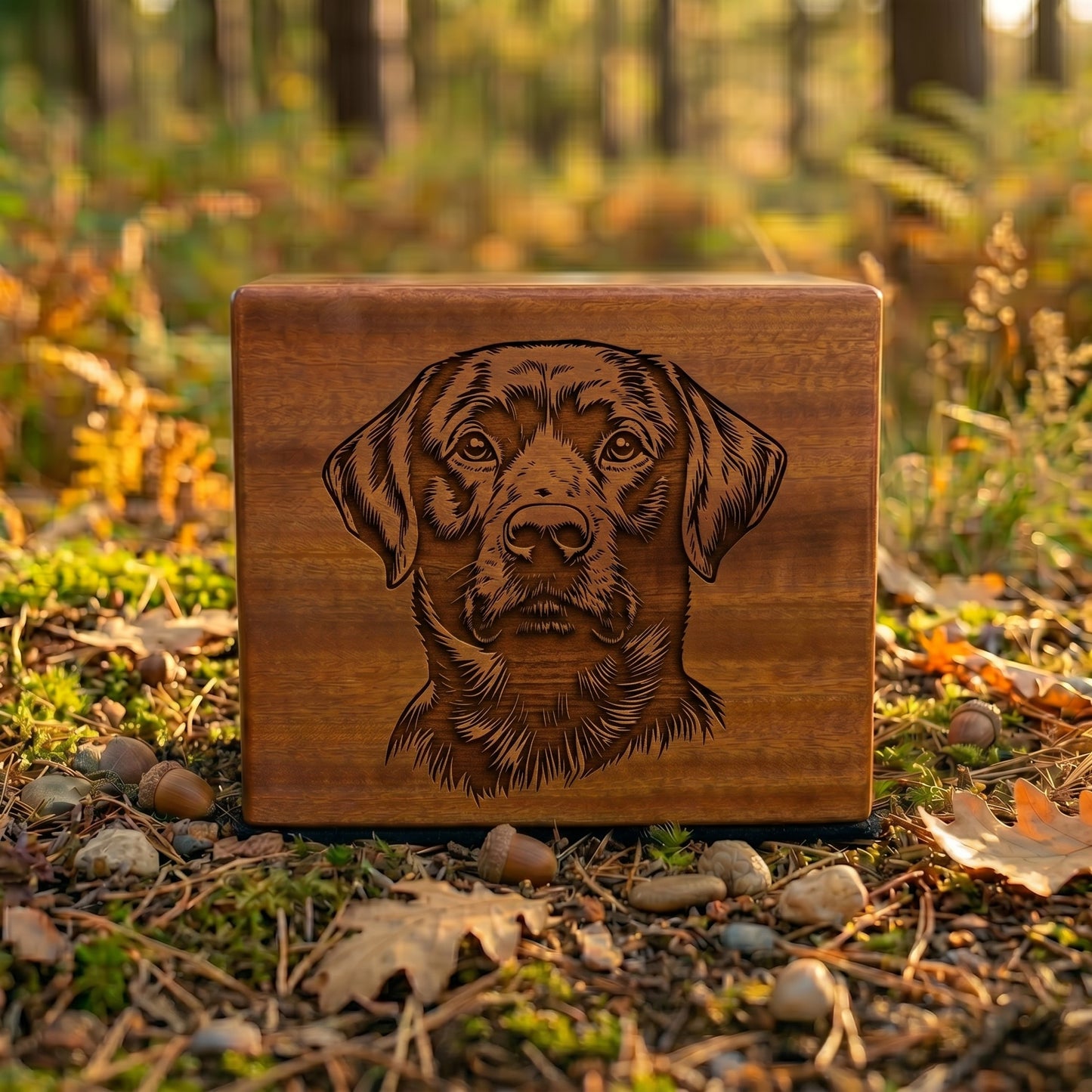 Labrador Retriever Stencil Engraved Wood Memorial