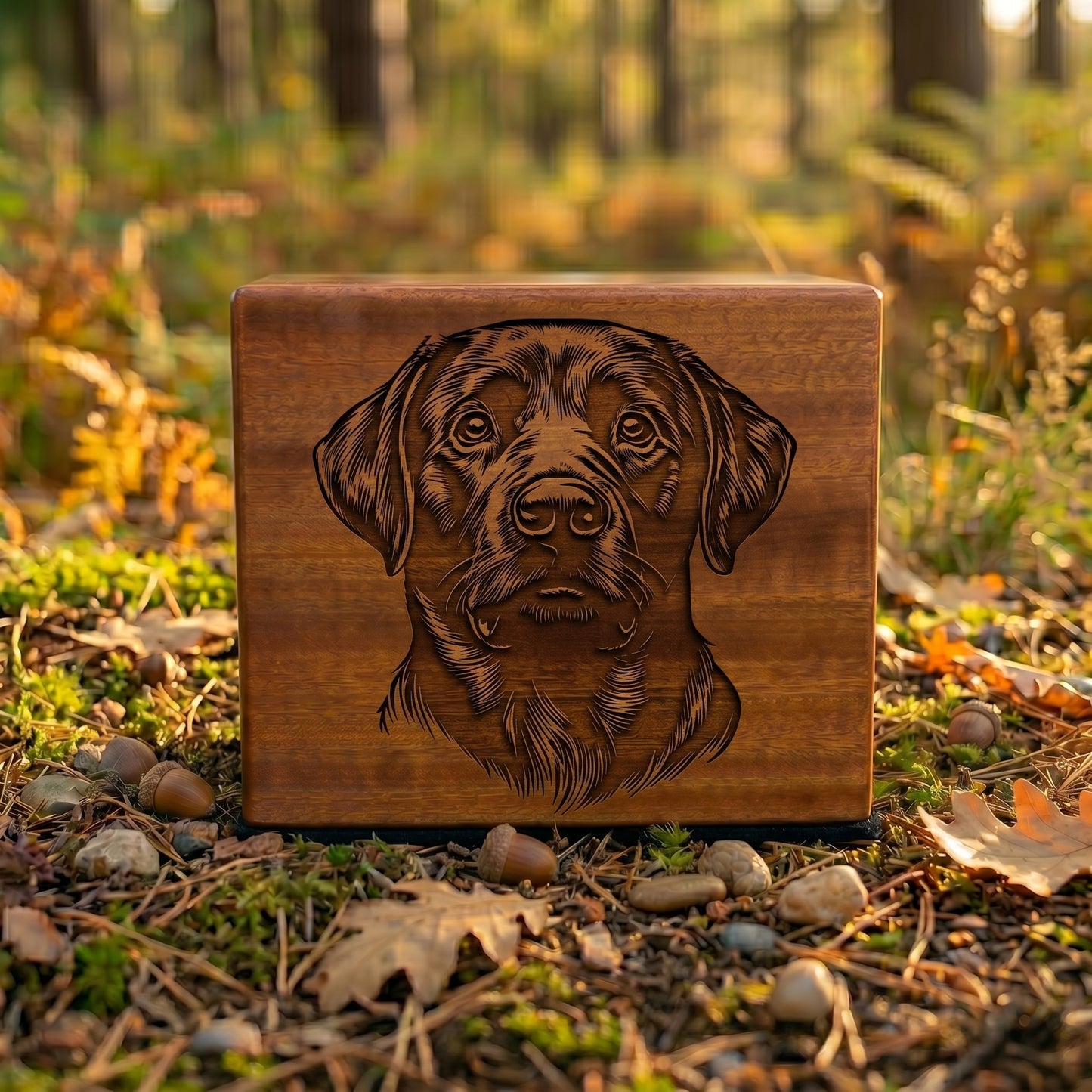 Labrador Retriever Stencil Engraved Wood Memorial