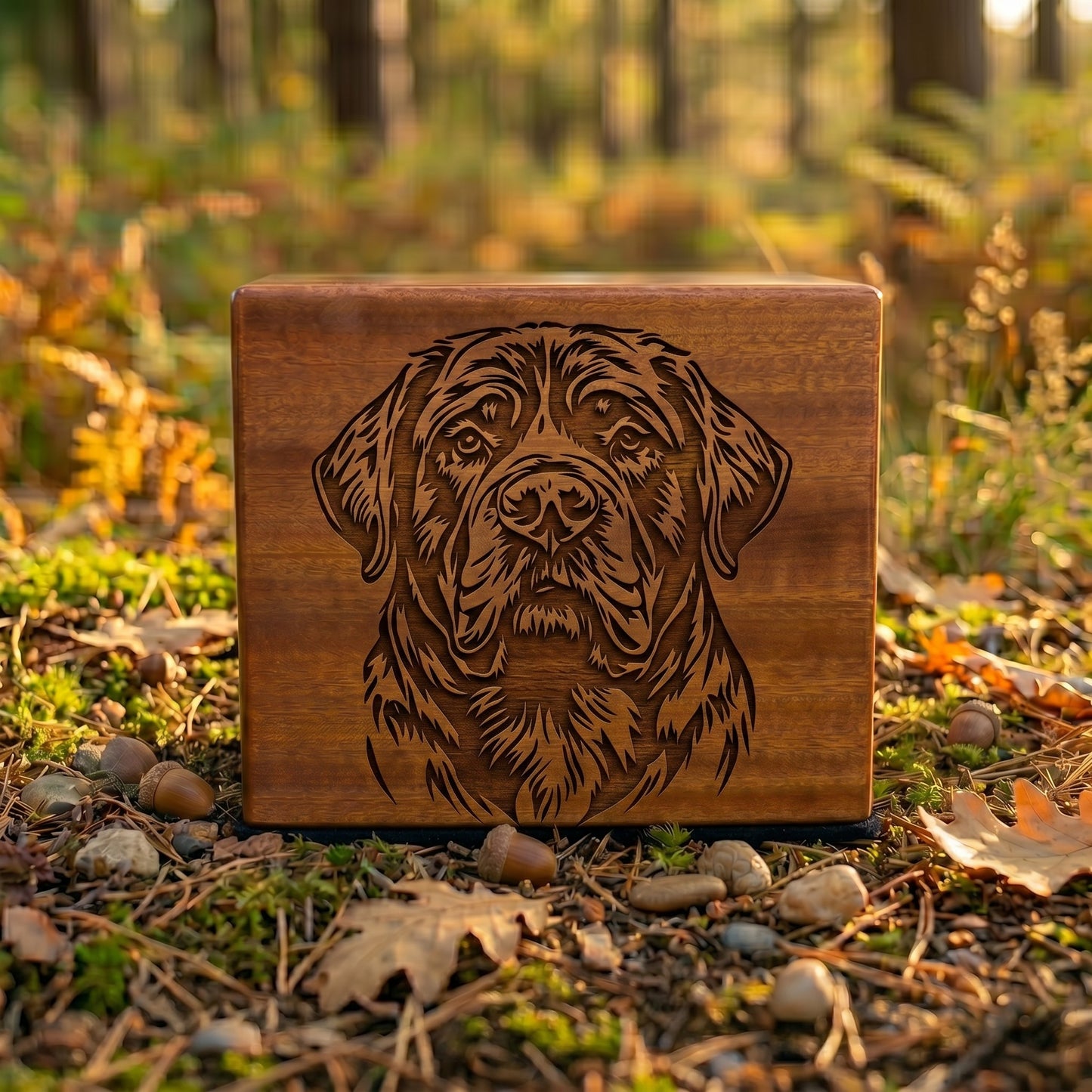 Mastiff Stencil Engraved Wood Memorial
