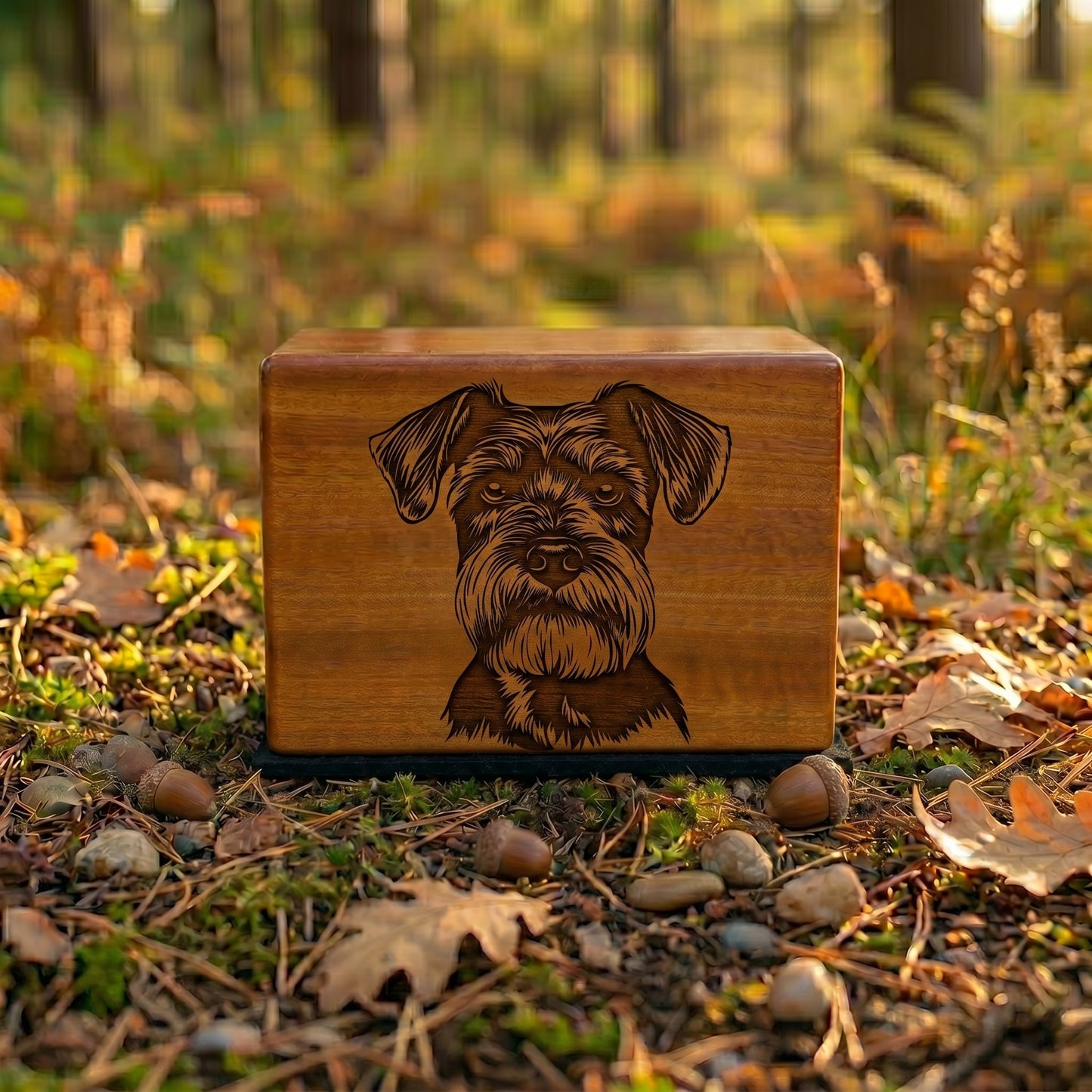 Miniature Schnauzer Stencil Engraved Wood Memorial