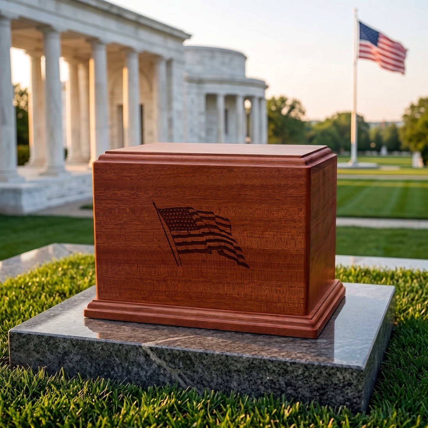 Newport American Flag Wood Memorial