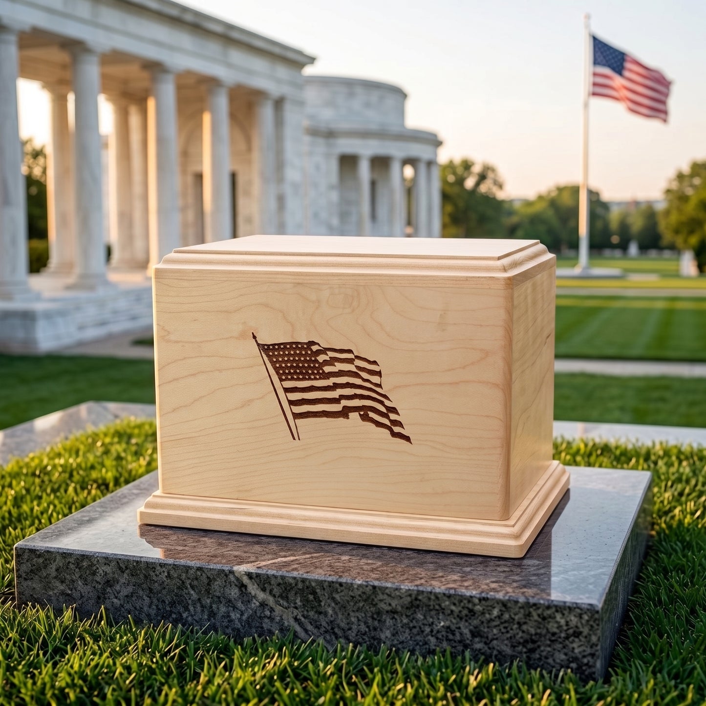 Newport American Flag Wood Memorial