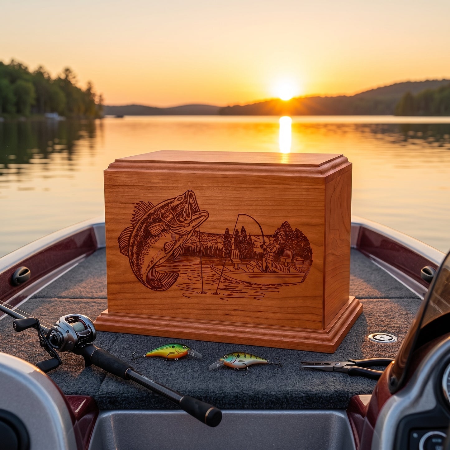 Newport Bass Boat Fishing Wood Memorial