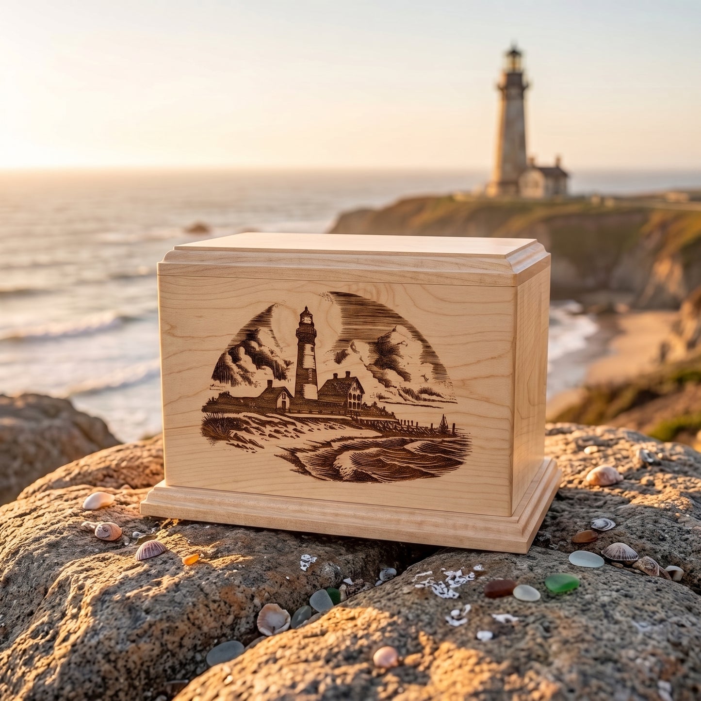 Newport Lighthouse on The Beach Wood Memorial