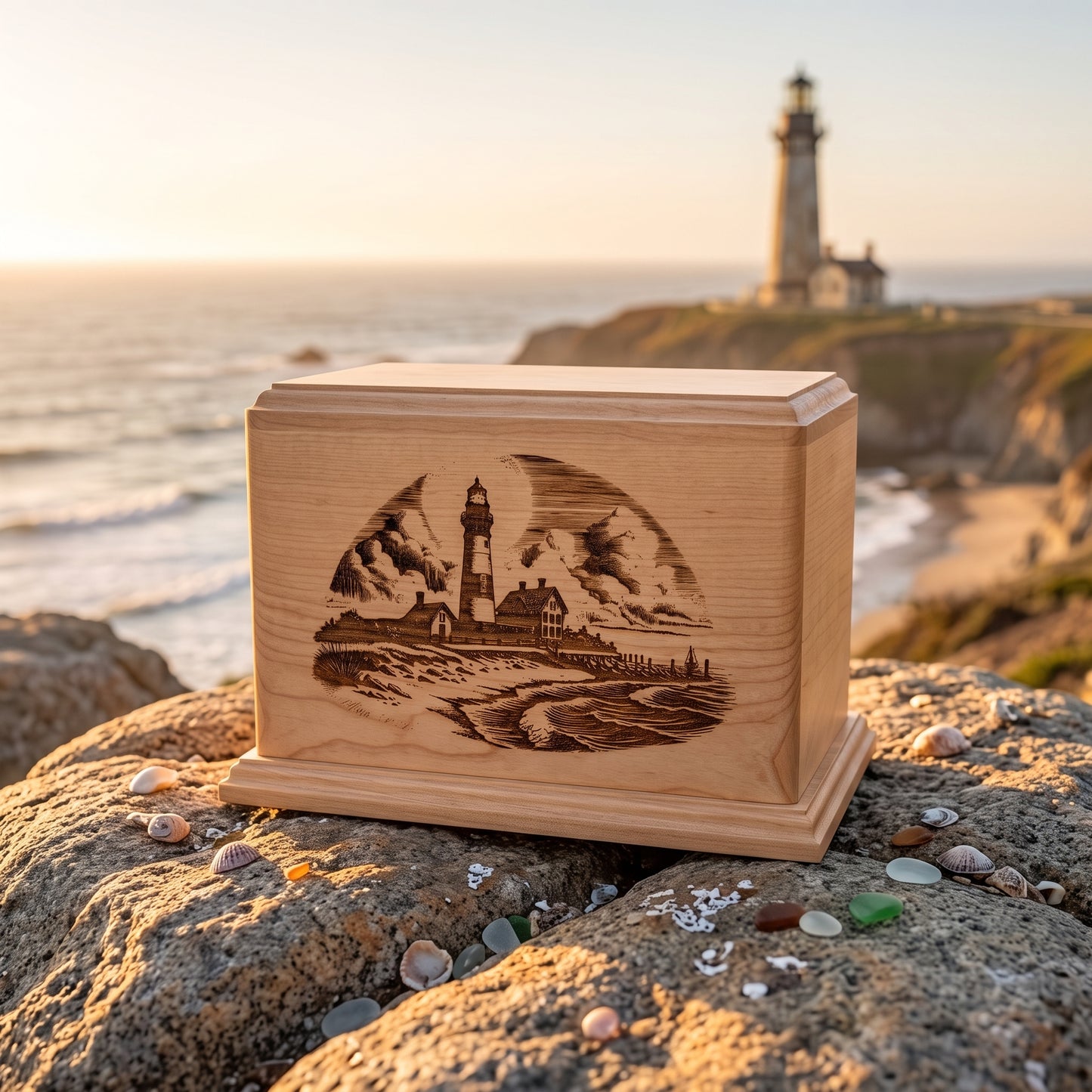 Newport Lighthouse on The Beach Wood Memorial