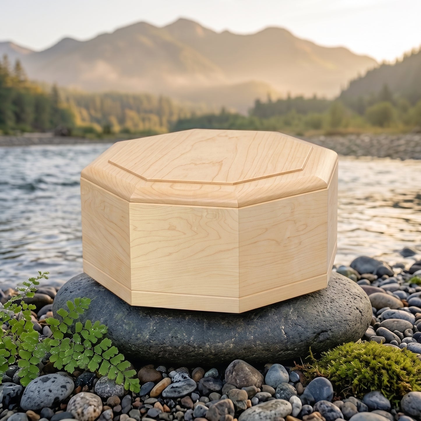 Octagon Wood Urn