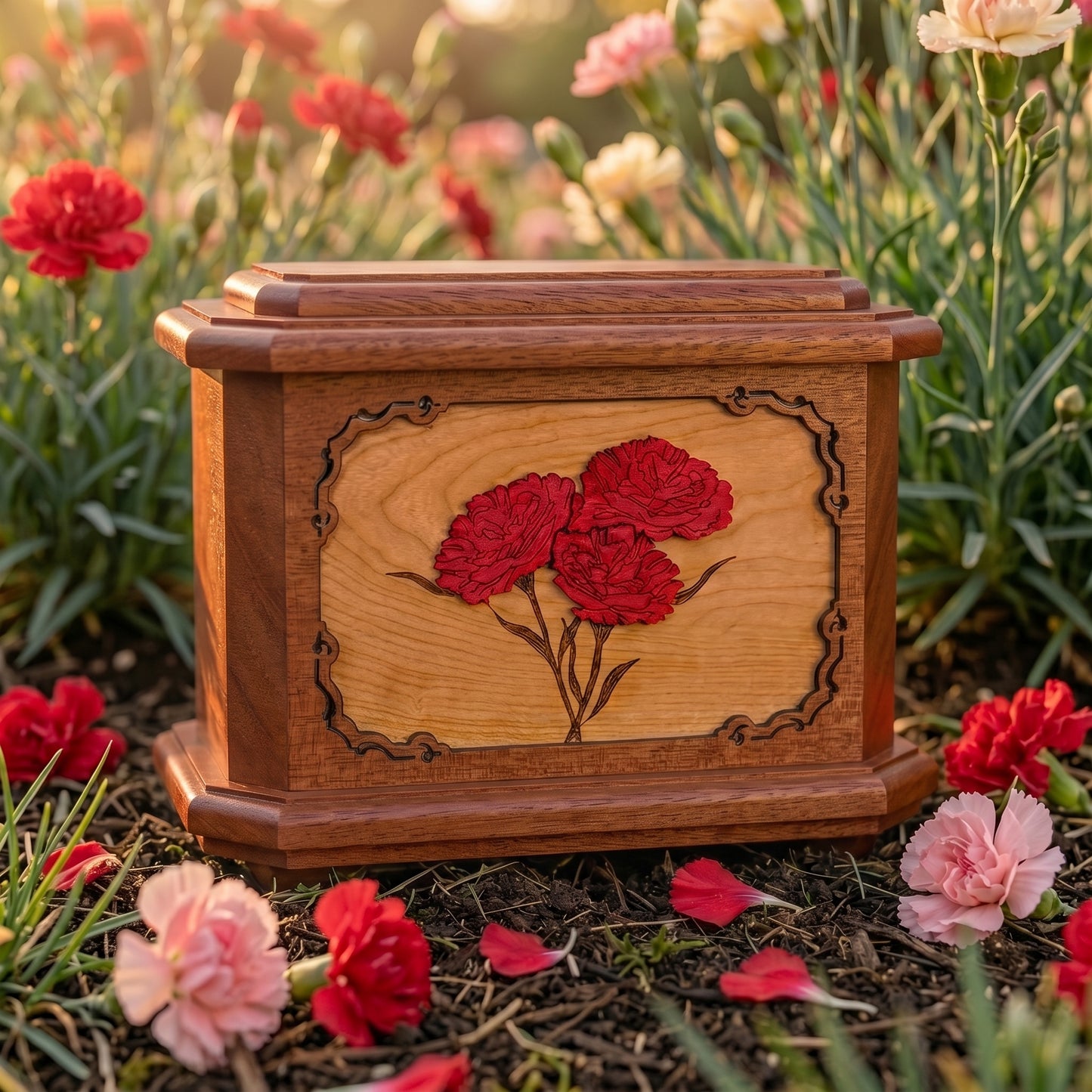 Octogon Carnations Wood Memorial