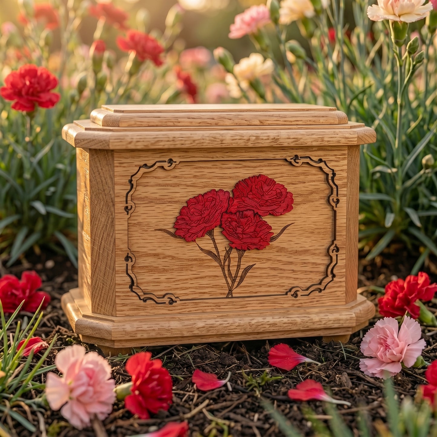 Octogon Carnations Wood Memorial