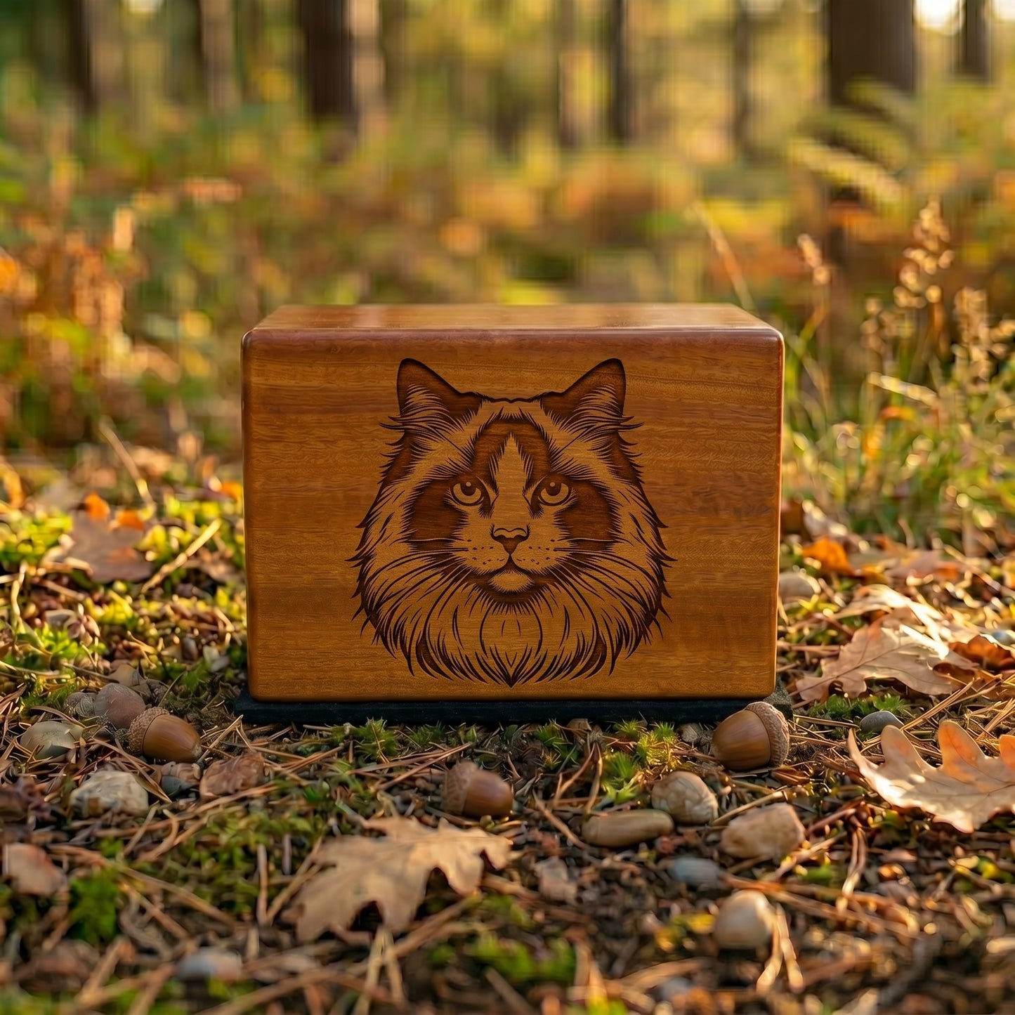 Ragdoll Stencil Engraved Wood Memorial