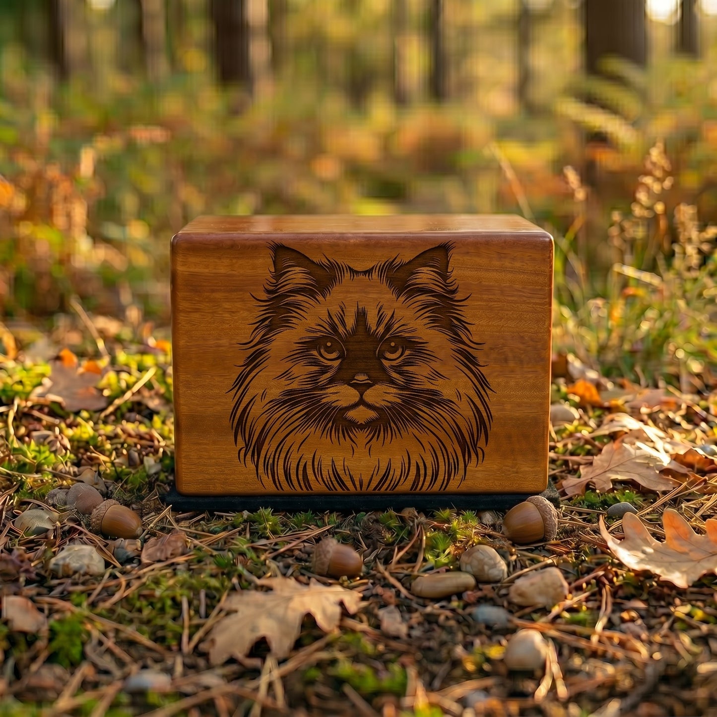 Ragdoll Stencil Engraved Wood Memorial