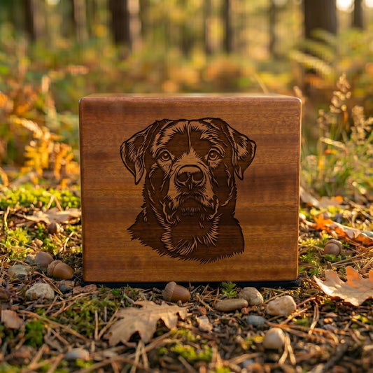 Rottweiler Stencil Engraved Wood Memorial