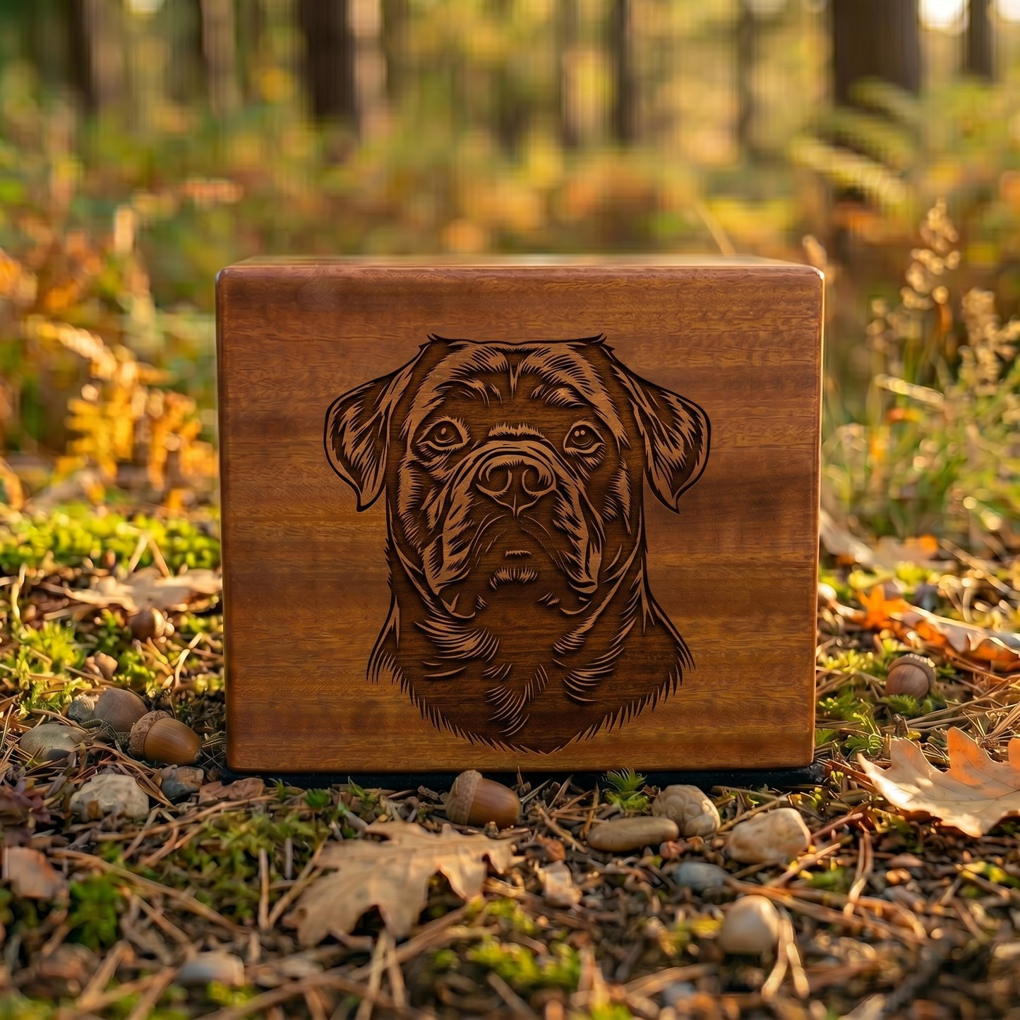 Rottweiler Stencil Engraved Wood Memorial