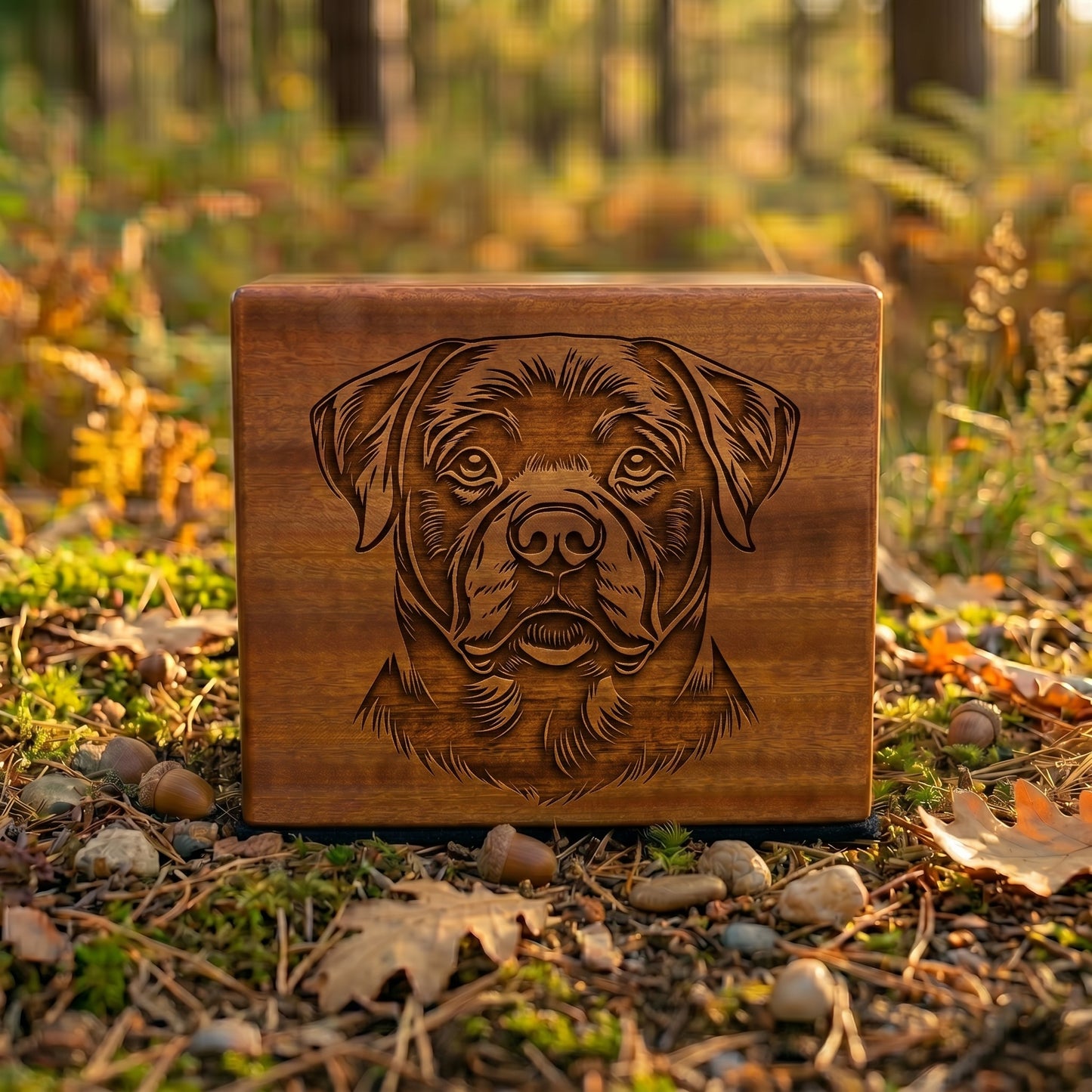 Rottweiler Stencil Engraved Wood Memorial