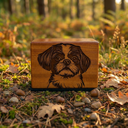 Shih Tzu Stencil Engraved Wood Memorial