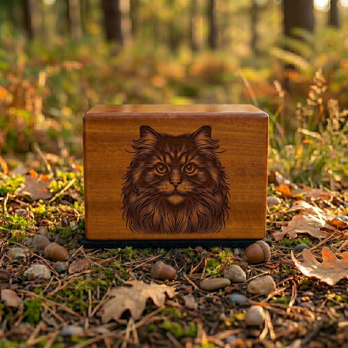 Siberian Stencil Engraved Wood Memorial