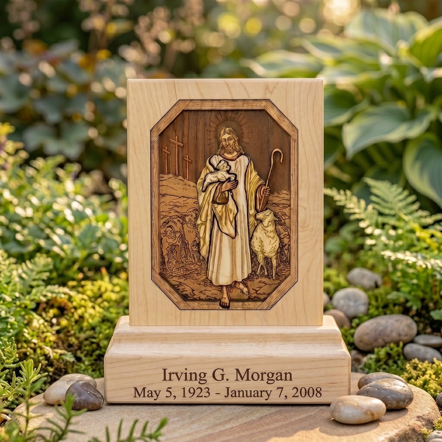 The Lord Is My Shepherd Keepsake Wood Memorial